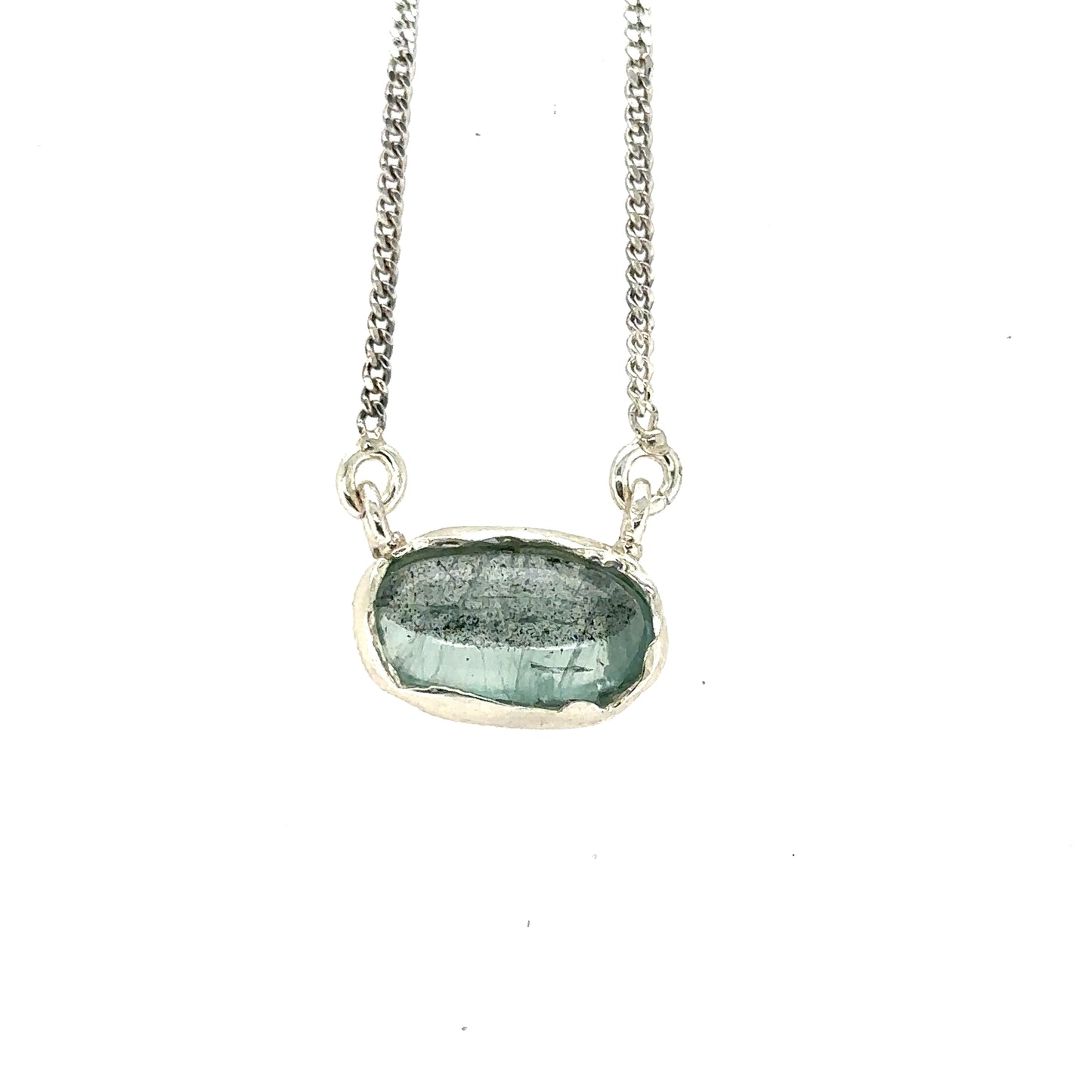 Emerald & White Gold Organic Pendant