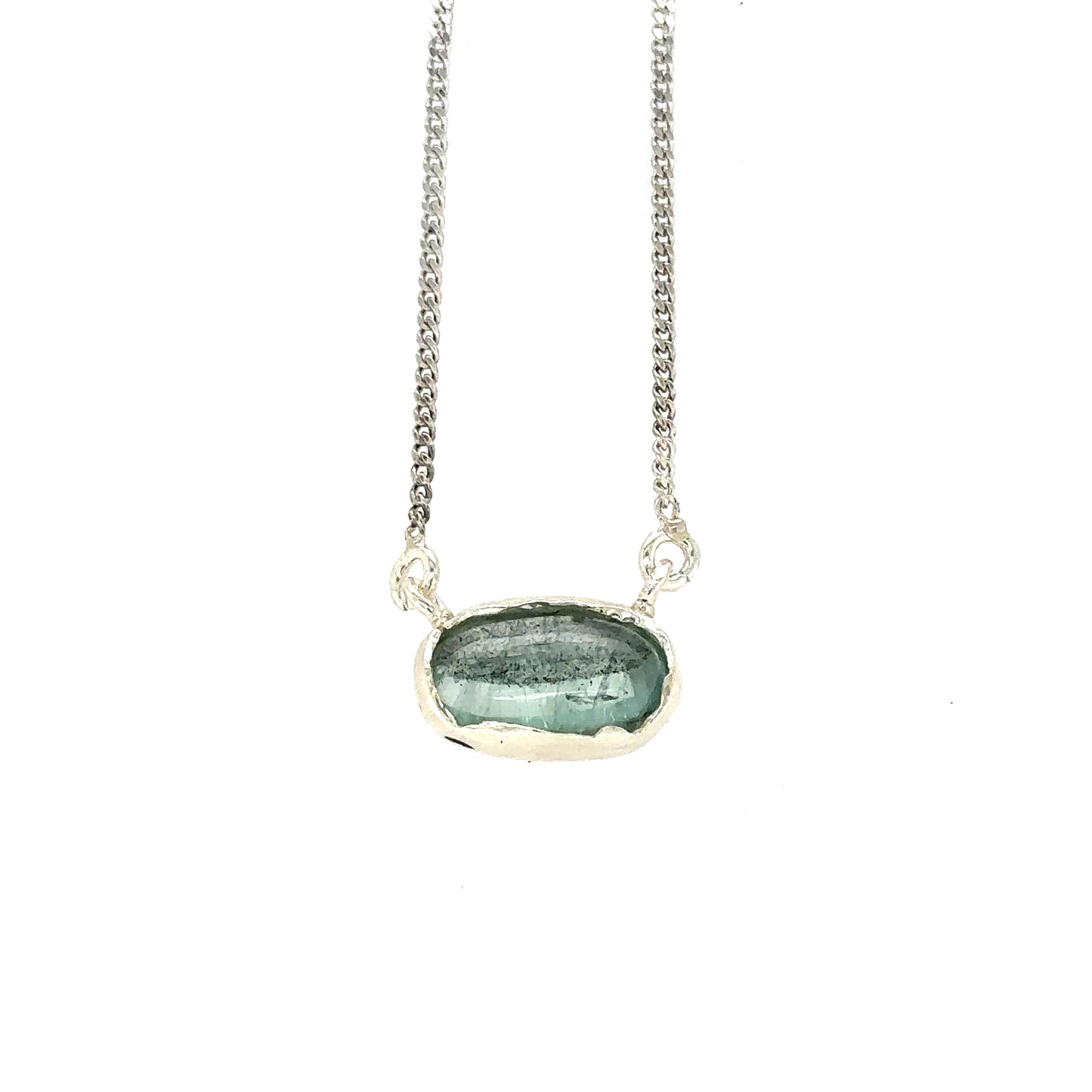 Emerald & White Gold Organic Pendant