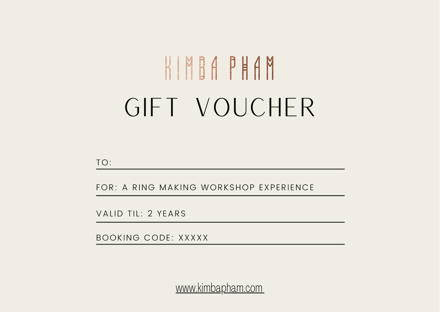 Ring Making Workshop Experience Voucher