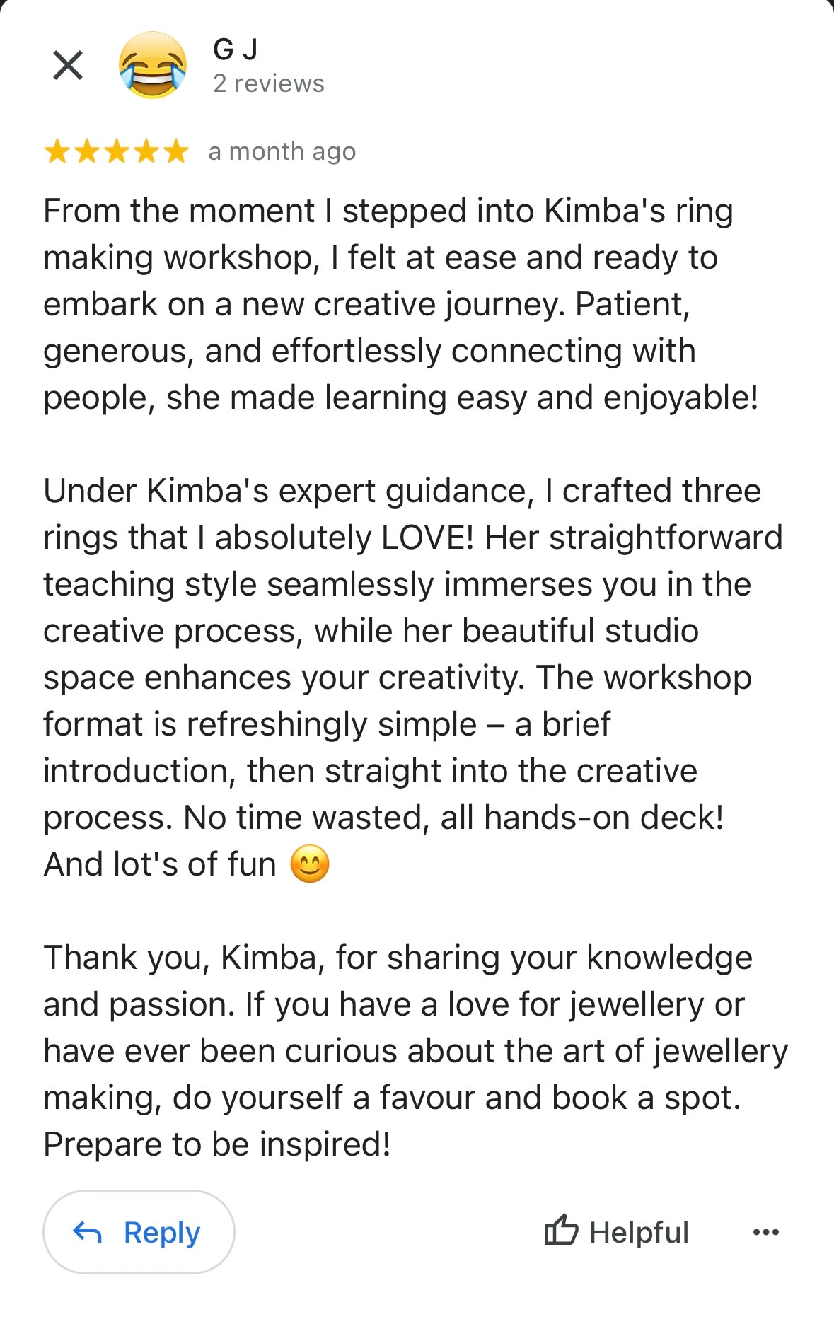Ring Making Experience