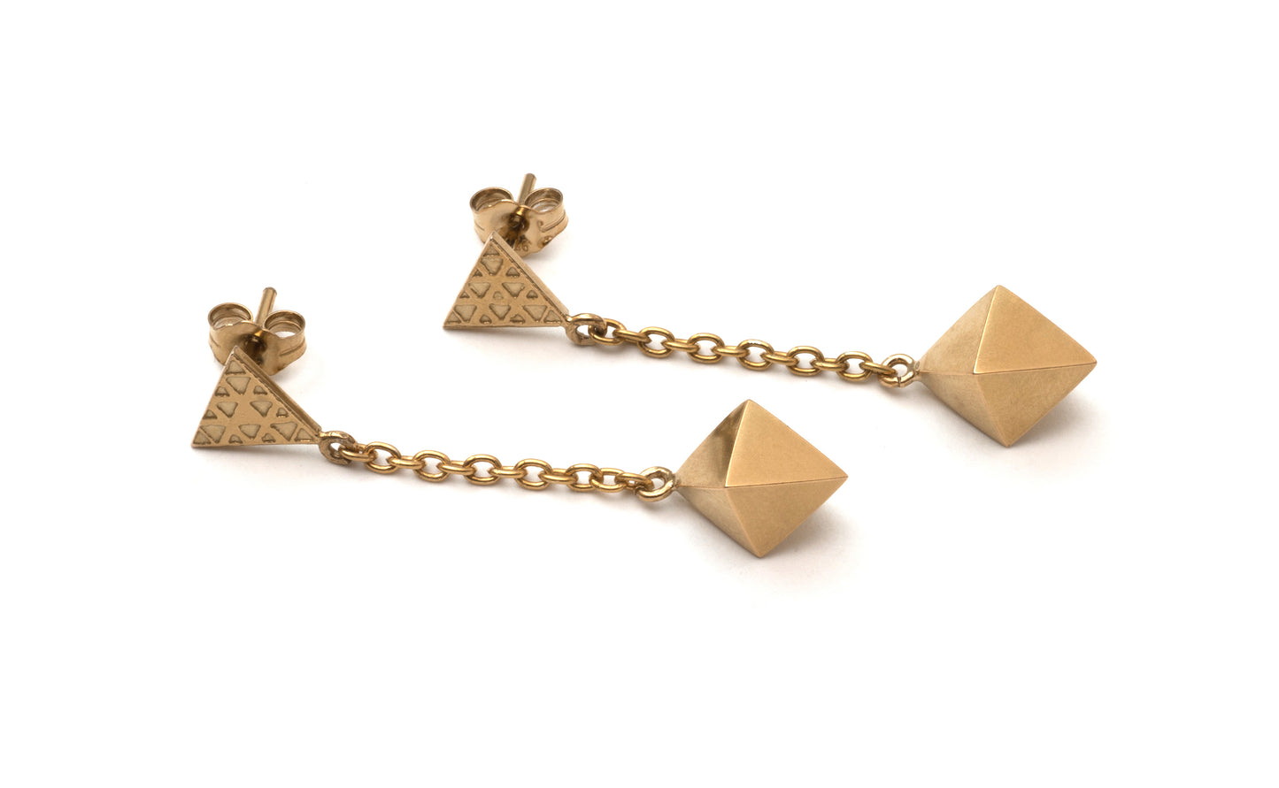 Octahedron Drop Earrings