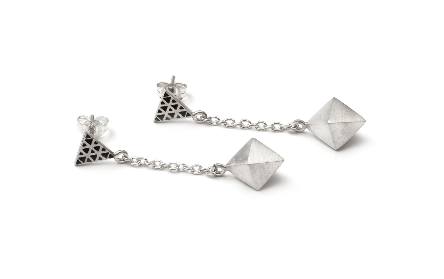 Octahedron Drop Earrings