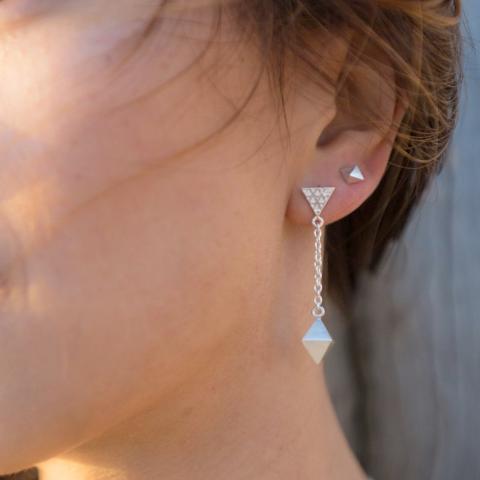 Octahedron Drop Earrings