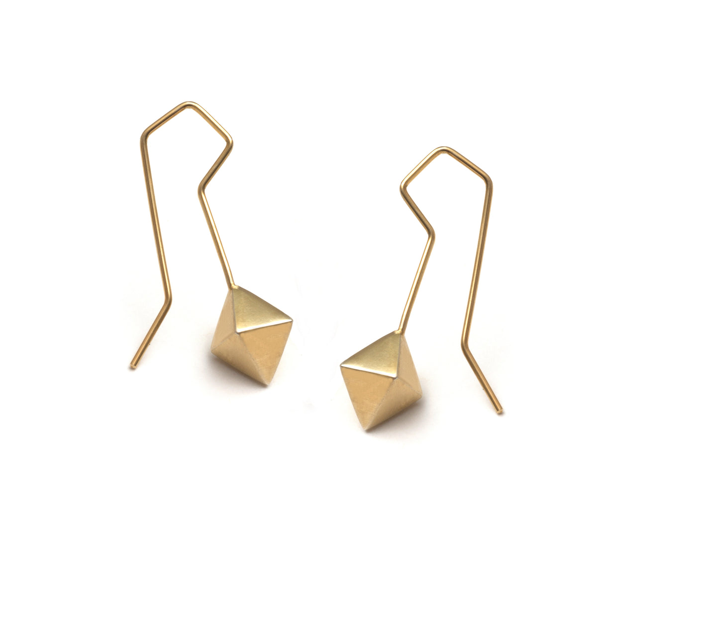 Octahedron Hook Earrings