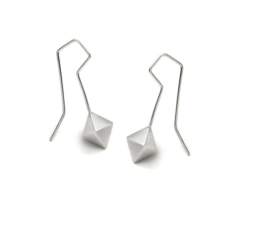 Octahedron Hook Earrings